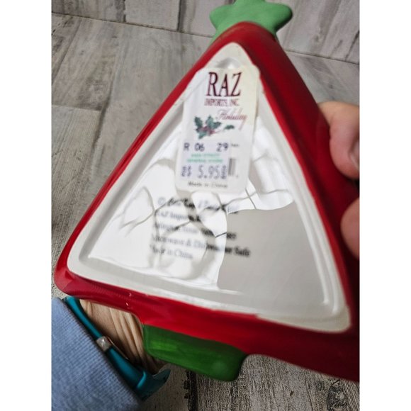 Raz Carole King tree unique plate appetizer mini Xmas decor unique Paula buttel - Picture 6 of 7